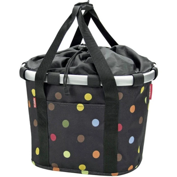 Panier De Vélo Klickfix Bikebasket Reisenthel - K0303 Noir / Pois De Couleur 3 Panier De Vélo Klickfix Bikebasket Reisenthel - K0303 Noir / Pois De Couleur